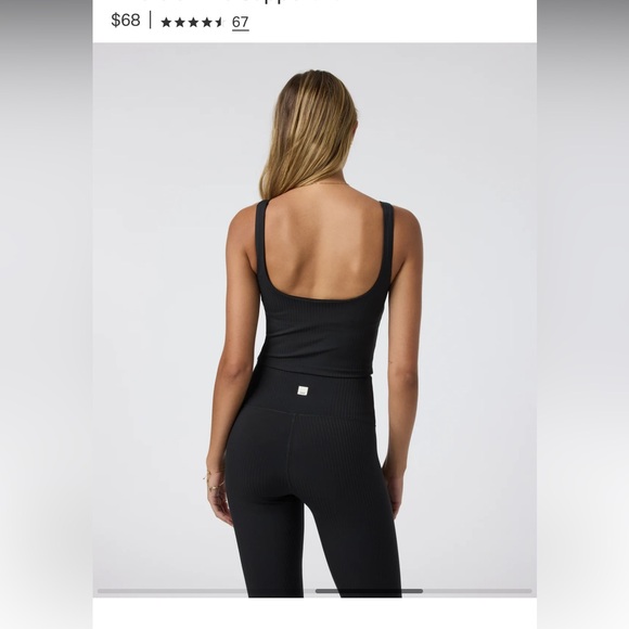 Vuori Inversion Black Ribbed Tank - Picture 2 of 5